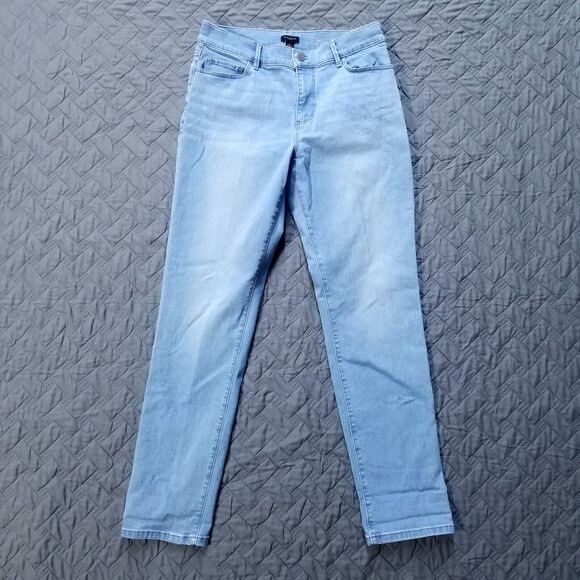 Ann Taylor Denim - Ann Taylor Factory Jeans Womens Size 4 Blue‎ Slim Straight Light Wash Denim